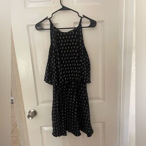 Black Patterned Sleeveless Dress